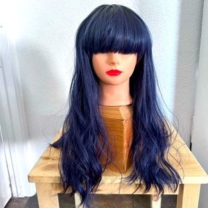 Mid length purple wig